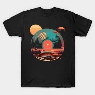 Vinyl LP Music record Sunset T-Shirt